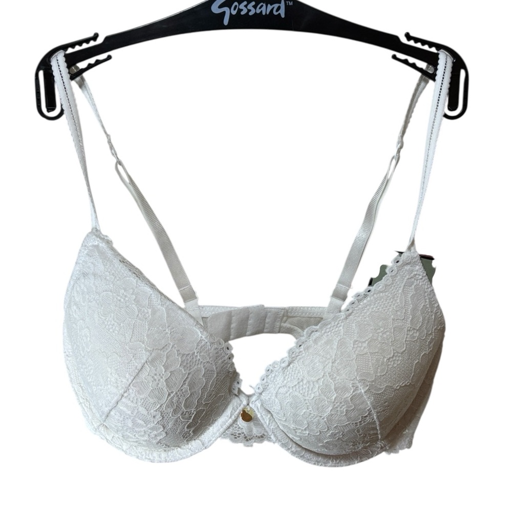H&M White Lace Push-Up Bra NWT Padded Underwire 32D Bridal Lingerie